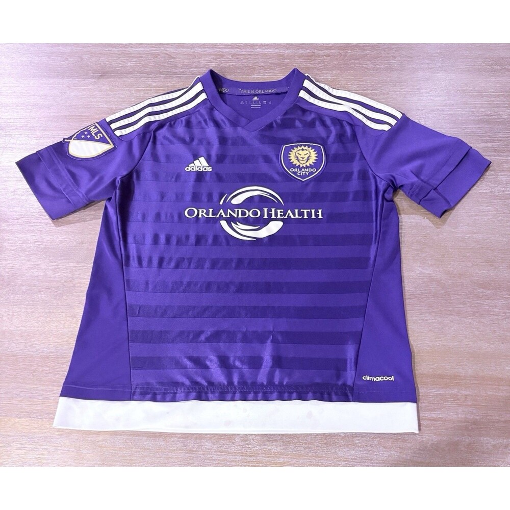 Adidas MLS Orlando City SC Youth Kids Size Large Purple Home Soccer Jersey